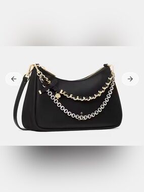 kate spade Black Margot nylon convertible crossbody Bag with Mixed-Metal Chain